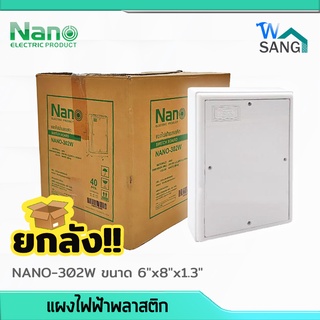 ยกลัง! แผงไฟฟ้าพลาสติก NANO 6"x8" สีขาว (NANO-302W) 40ชิ้น/ลัง @wsang