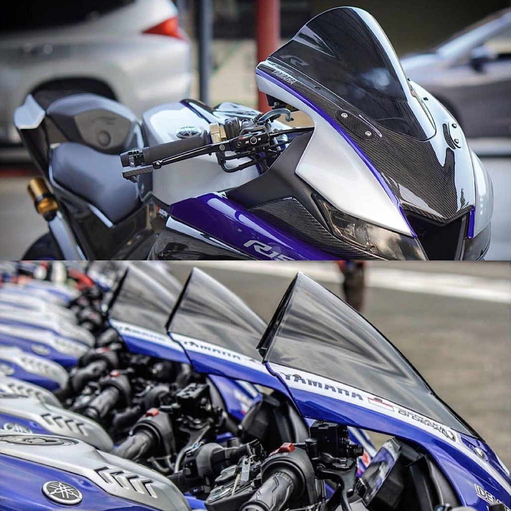 รถจักรยานยนต์กีฬากระจกบังลม Deflector Visor Viser สำหรับ YAMAHA YZF-R15 V3.0 2017 2018 2019 2020 YZF R15 V3 17'-20 'Double Bubble ยามาฮ่า yzf r15 yzf-r15 v3.0 17-20