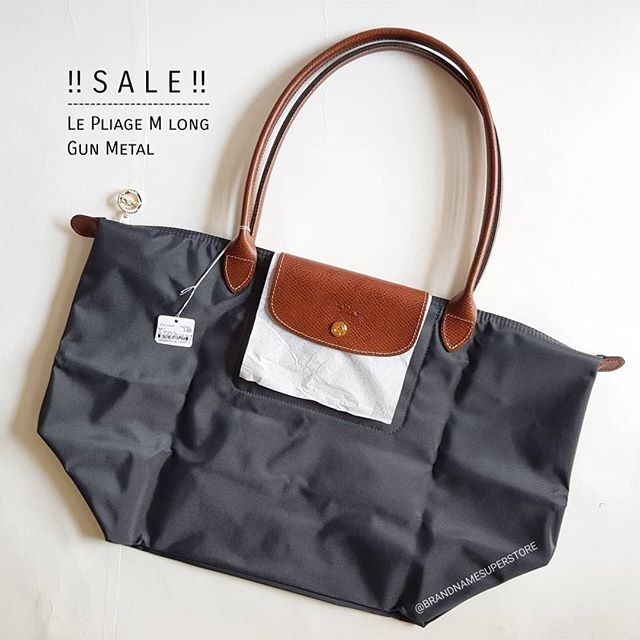 !! SALE ลดราคาสิ้นปี !! (แท้ 100% จาก KingPower) LONGCHAMP M หูยาว สีเทาเข้ม-GunMetal