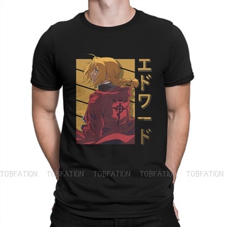 เสื้อยืดผ้าฝ้ายพิมพ์ลายขายดี เสื้อยืดลําลอง แขนสั้น พิมพ์ลาย Fullmetal Alchemist ทรงหลวม คุณภาพสูง สําหรับผู้ชาย