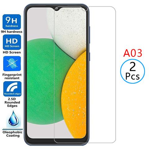 กระจกนิรภัยป้องกันสําหรับ Samsung A03 Core ป้องกันหน้าจอบน Galaxy a 03 03a A03core ฟิล์ม Samsun Sams