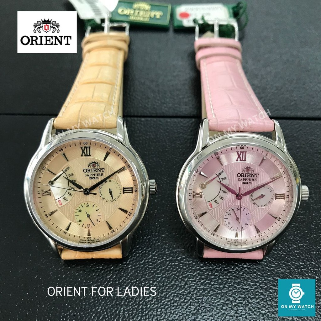 นาฬิกาข้อมือผู้หญิง Orient รุ่น LUU01003M/ LUU01006Z สายหนังส้ม/ชมพู