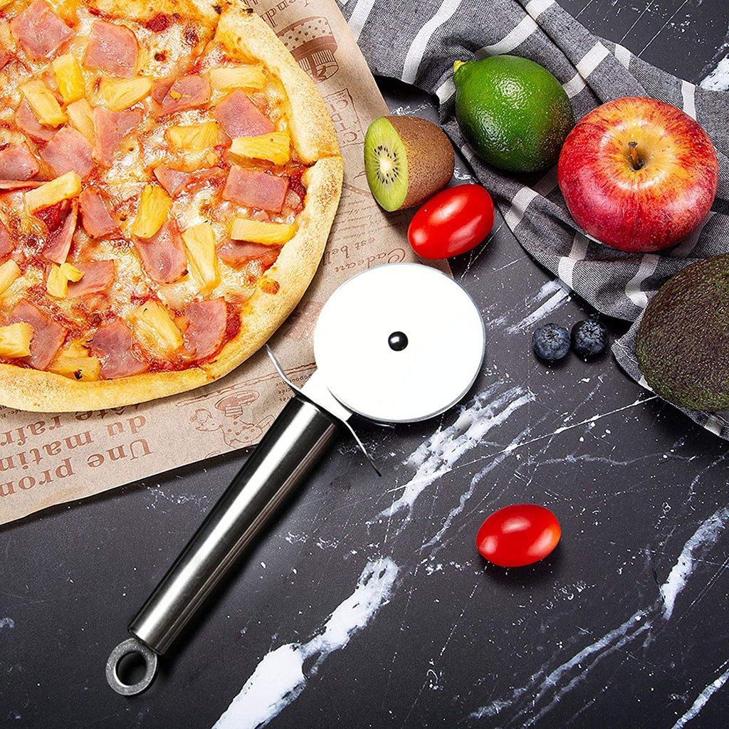 Pizza Cutter Wheel, Stainless Steel Pizza Cutter, Super Sharp Pizza Slicer-Rocker with Non-Slip Hand