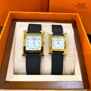 H ermes H-Hour watch❤️2022❤️ Size MM 26 ขอบทอง ❤เลือกสีสายได้❤Full set in box  ของแท้