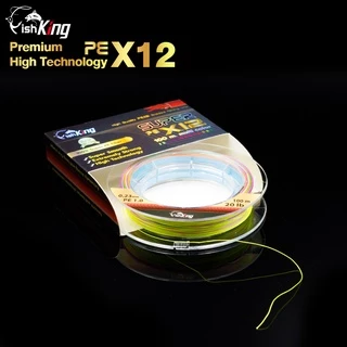[โปรลับลูกค้าใหม่] สายพีอีตกปลา FishKing ถัก12 เส้น ยาว 100 เมตร เพิ่มแกนกลางเข้าไป 4 เส้นถัก