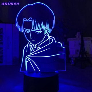 โคมไฟตั้งโต๊ะ Led รูปกัปตัน Levi Ackerman สีสันสดใส สําหรับตกแต่งห้องนอนเด็ก