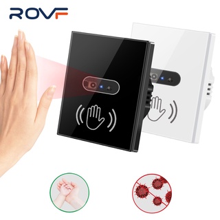 Rovf แผงสวิตช์ไฟติดผนังอัจฉริยะ เซนเซอร์อินฟราเรด 220V 10A ไม่ต้องสัมผัส