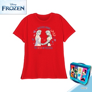 เสื้อยืดพิมพ์ลายprintingDisney ชุดเดรสเสื้อยืด ลาย Frozen The Best in Friends DFZ134 สําหรับเด็กS-4XL