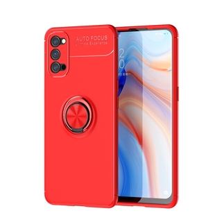 พร้อมส่ง เคสโทรศัพท์มือถือซิลิโคน TPU พร้อมแหวนแม่เหล็ก หรูหรา สําหรับ OPPO Reno 4 Reno 4 Pro 5G