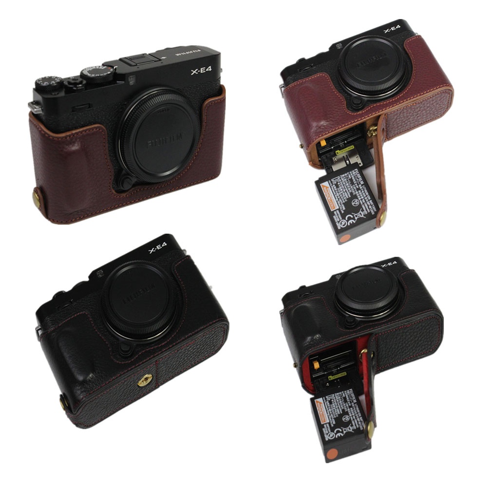 Camera Bag Genuine Leather Half Body Set Cover For Fujifilm Fuji Xe4 Xe4 Bottom Case With
