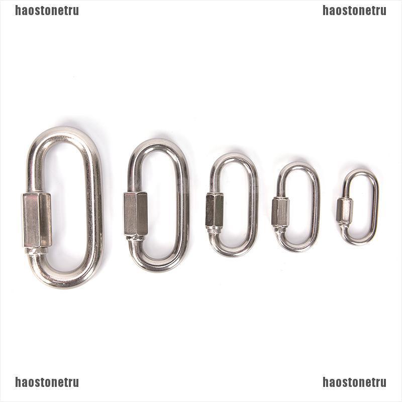 (etru)Stainless Steel Screw Lock Climbing Gear Carabiner Quick Links