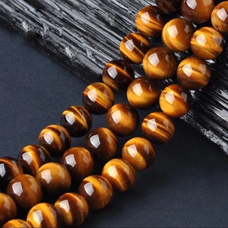 Natural Yellow Tiger eye Bead , Round 16” inch long string of Golden Tiger eye 6 mm 8 mm 10 mm AAA Grade Genuine