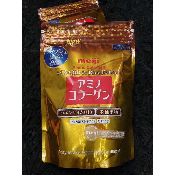 Meiji Amino Collagen Gold + CoQ10 &amp; Rice Germ Extract 196 g.เมจิ อะมิโน คอลลาเจน โกล โคคิวเท็น