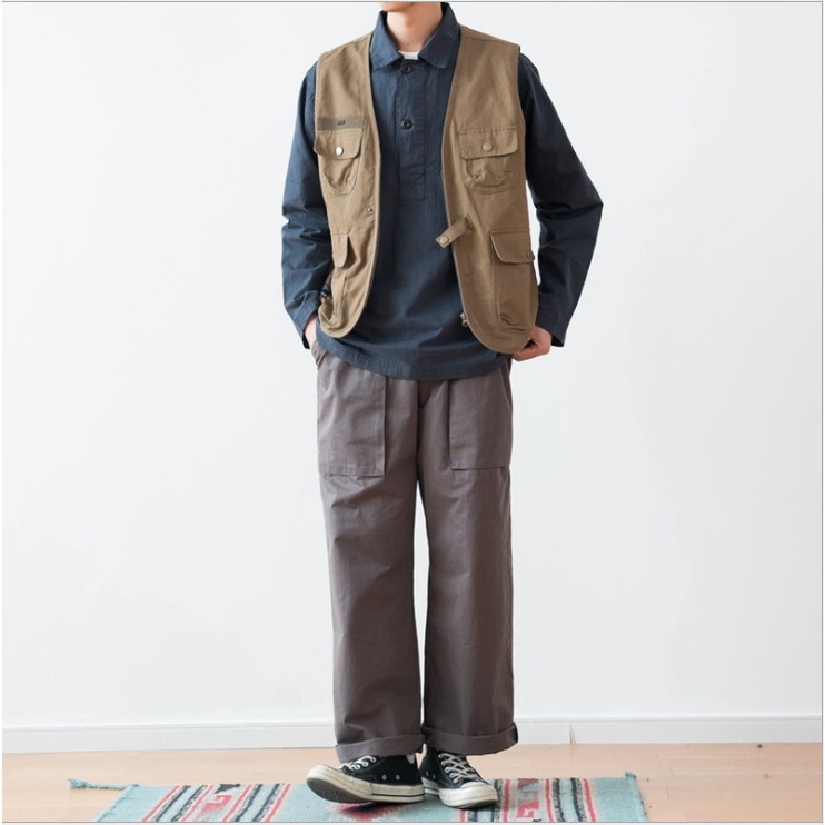 ราคาส่ง2ตัวขึ้นไป Camping vest 302 เสื้อกั๊กผู้ชาย แคมป์ปิ้ง แขนกุด มีซิปหน้า เดินป่า เที่ยวเขา - รูปที่ 2