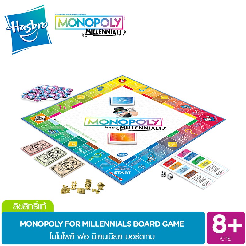 Monopoly for Millennials Board Game Ages 8+ โมโนโพลี่ เกมเศรษฐี