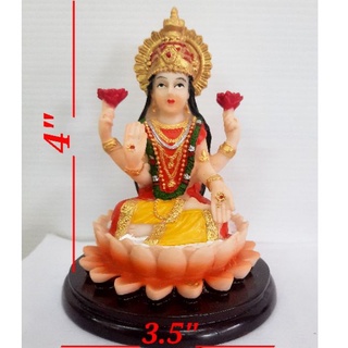 พระเเม่ลักษมี พระลักษมีนั่งบัว 4" พร้อมส่ง