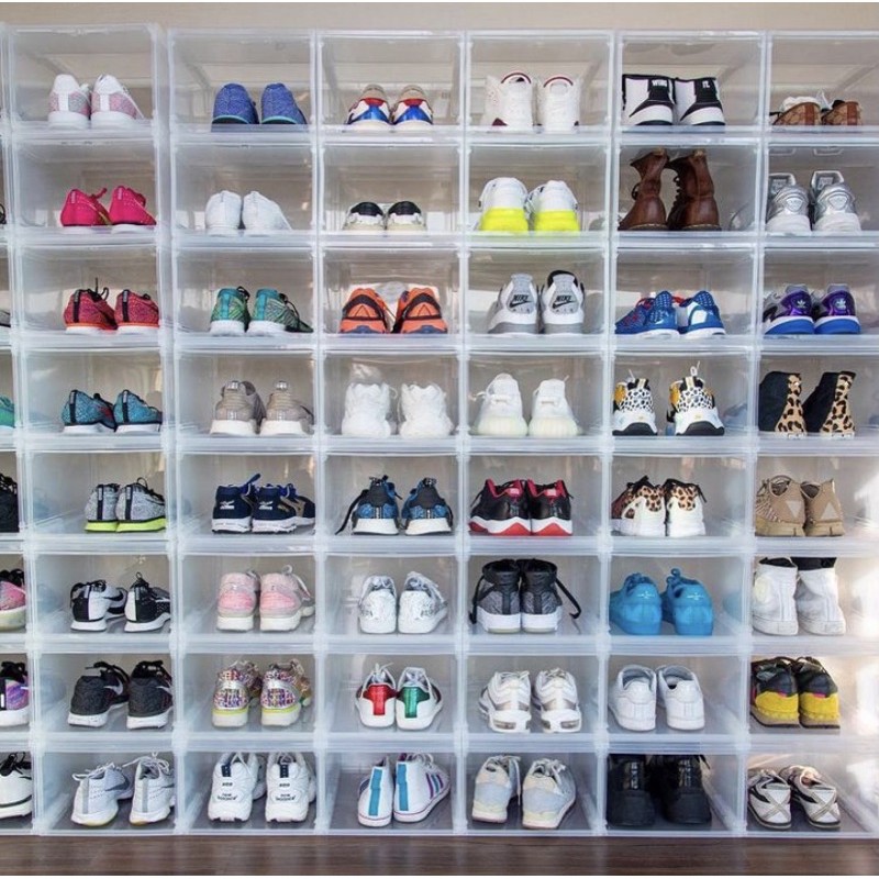 ❦กล่องรองเท้า กล่องพลาสติกแข็ง(ฝาสไลด์)Tower Box ถูกที่สุด