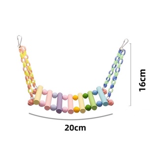 H-17 ชิงช้านก [สีพาสเทล] ของเล่นนก สะพานแขวน กว้าง7ซม ยาว20ซม