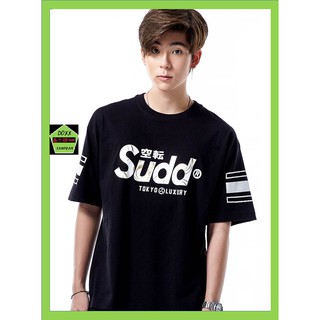 Sudd เสื้อคอกลม ชาย ทรง oversize รุ่น Neo tokyo สีดำ