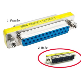 Mini เพศ Changer อะแดปเตอร์ DB25 RS232 Serial Port Com ตัวเชื่อมต่อหญิง/ชาย