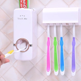 Superhomeshop อุปกรณ์บีบยาสีฟัน พร้อมที่แขวนอุปกรณ์แปรงฟัน รุ่น toothpaste-holder-toilette-10Jun-J1