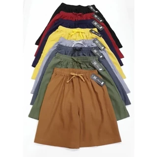 กางเกงขาสั้นผ้าลินิน ขา3ส่วน ใส่สบาย สไตล์เกาหลี เอว26-38นิ้ว