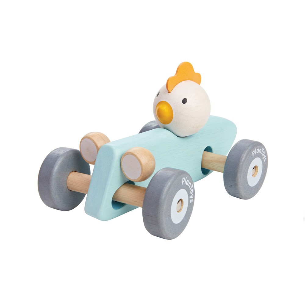 PlanToys ของเล่นไม้ 5716 Chicken Racing Car รถไก่นักแข่ง เสริมพัฒนาการ สำหรับเด็กอายุ 12 เดือน ขึ้นไป