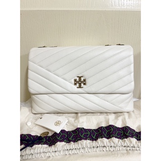 Tory Burch Kira Chevron Convertible Shoulder Bag สี Ivory