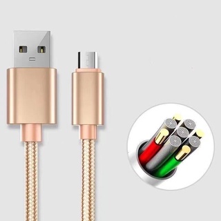 สายชาร์จโทรศัพท์มือถือ Android Type-C รองรับรุ่น oppo vivo samsung สายถัก สายชาร์จไว Micro USB 1 เมตร