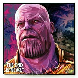 Thanos ธานอส #1 รูปภาพ​ติดผนัง pop art อเวนเจอร์ Avengers Marvel มาร์เวล กรอบรูป แต่งบ้าน ของขวัญ