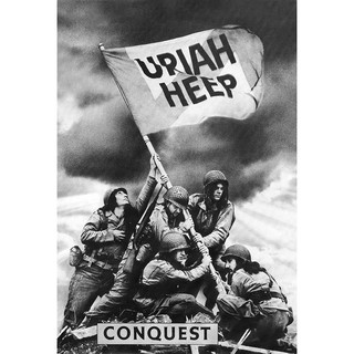 โปสเตอร์ รูปถ่าย วง ดนตรี ร็อก Uriah Heep / Conquest (1980) POSTER 24"x35" Inch English Heavy Metal Hard Rock