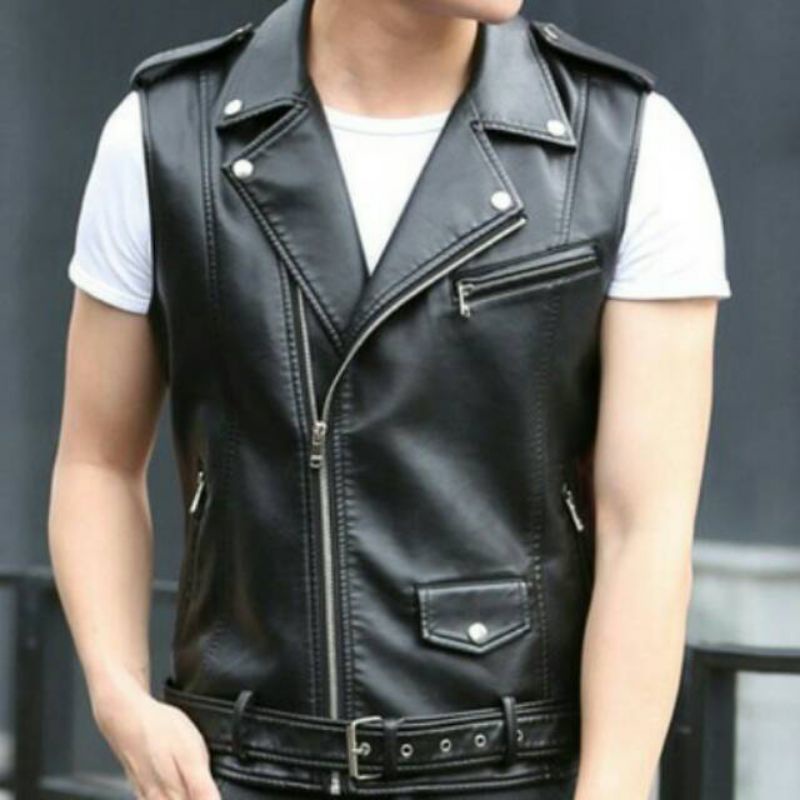 เสื้อกั๊กหนังรถมอเตอร์ไซด์ / เสื้อกั๊กหนังสําหรับผู้ชาย / เสื้อกั๊กรถจักรยานยนต์