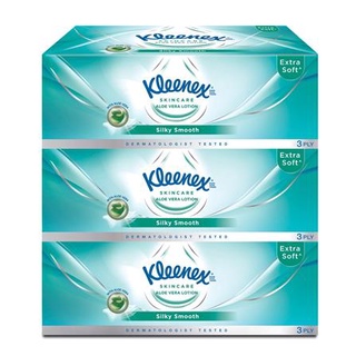 ทิชชู่ กระดาษเช็ดหน้า KLEENEX SIKY SMOOTH แพ็ค 3 กระดาษชำระ