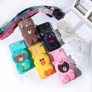 Supercase🧸 Oppo เคสกระเป๋า + สายสะพาย เคสใส่เหรียญ กระเป๋าสตางค์ A3S F9 A5S A92020 A15 A92 A52 A54 Reno4 Reno5 Realme5