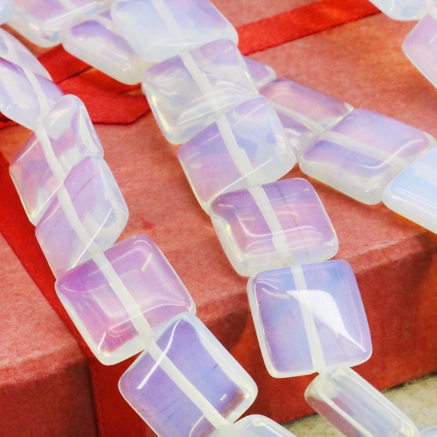 Opalite Square-shape Opal Loose Bead หินหยก Jasper DIY Jewelry