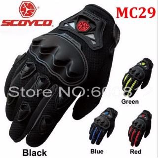 SCOYCO ถุงมือมอเตอร์ไซค์ เต็มนิ้ว มีเกราะ รุ่น MC-29 (สีดำ)  XLCOYCO ถุงมือมอเตอร์ไซค์ เต็มนิ้ว มีเกราะ รุ่น MC-29 (สีดำ