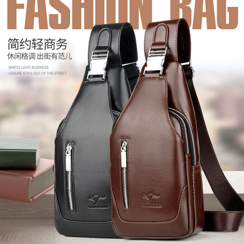 กระเป๋าสะพายหนังสองชิ้น +กระเป๋าสตางค์ (ซื้อหนึ่งแถมหนึ่ง) กระเป๋า crossbody คุณภาพสูง