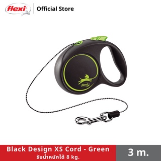 Flexi สายจูงสุนัข รุ่น Black Design Cord สี Black / Pink / Green รับน้ำหนักได้ 8-20 kg. ขนาด 3-5 m.