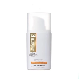 Smooth E Physical White Extra Fluid SPF50+ PA+++ 20 ml. ครีมกันแดดเนื้อ Fluid สำหรับผิวมัน เป็นสิว กันน้ำ ปกป้องนาน 8 ชม