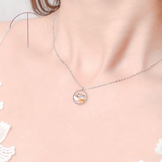 Fashion Woman Zircon Whale Hollow Geometric Pendant Alloy Necklace