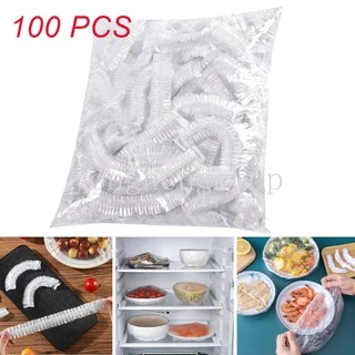 100 ชิ้น / เซต ฝาครอบอาหาร แบบใช้แล้วทิ้ง ตู้เย็น อาหาร ป้องกันกลิ่น พลาสติกห่อชาม ยืดหยุ่น ฝาปิด ประหยัดผลไม้ รักษาความสด ถุงเก็บ