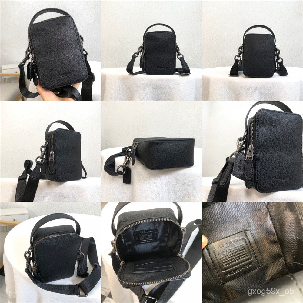 Coach C3147 C3146 Top Handle Crossbody Leather Signature Canvas Women Men Sling Camera Messenger