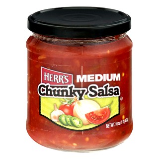 🔥Hot🔥 Herrs Medium Salsa Dip 454g เฮอร์สมีเดียมซัลซ่าซอส 🎁ส่งเร็ว🎁