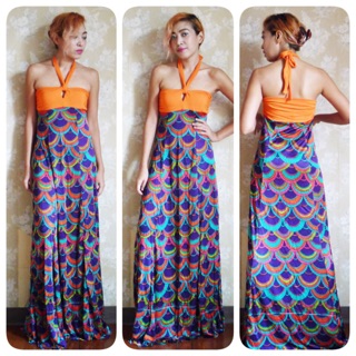 Maxi dress เกาะอก คล้องคอ S-XL