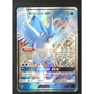 Articuno GX Card 31/168 ฟรีเซอร์ Pokemon Card Gold Flash Light (Glossy) ภาษาอังกฤษ