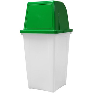 ถังขยะพลาสติกใสฝาเขียว 40 ลิตร ไดโน่ B1C40LT Clear Plastic Trash Bin 40L Green Dino B1C40LT