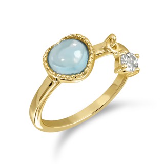 Mizuchol-แหวนเสริมดวงความรักสำหรับคนวันเสาร์ Darling ring พลอย Blue Topaz