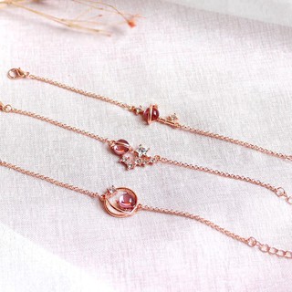 กำไรข้อมือแฟชั่นเกาหลี จี้กาแลคซี่ (สี Rose Gold)