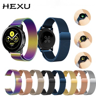 Hexu 20mm 22mm watchband Samsung Galaxy Watch 3 4 Classic 40mm 44mm Active 1 2 42mm Milanese AMAZFIT Huawei Gear S3 Metal Magnetic Strap 41mm 45mm 46mm