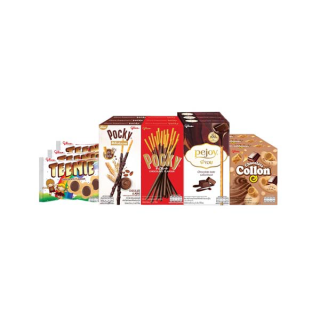 กูลิโกะ ช็อกโกแลต เลิฟเวอร์เซ็ต / Glico Chocolate Lover Set Pack (ทีนนี่ x3 / ป๊อกกี้ x3 / ป๊อกกี้โฮลซัม x3 / พีจอย x3 / โคลลอน x3)